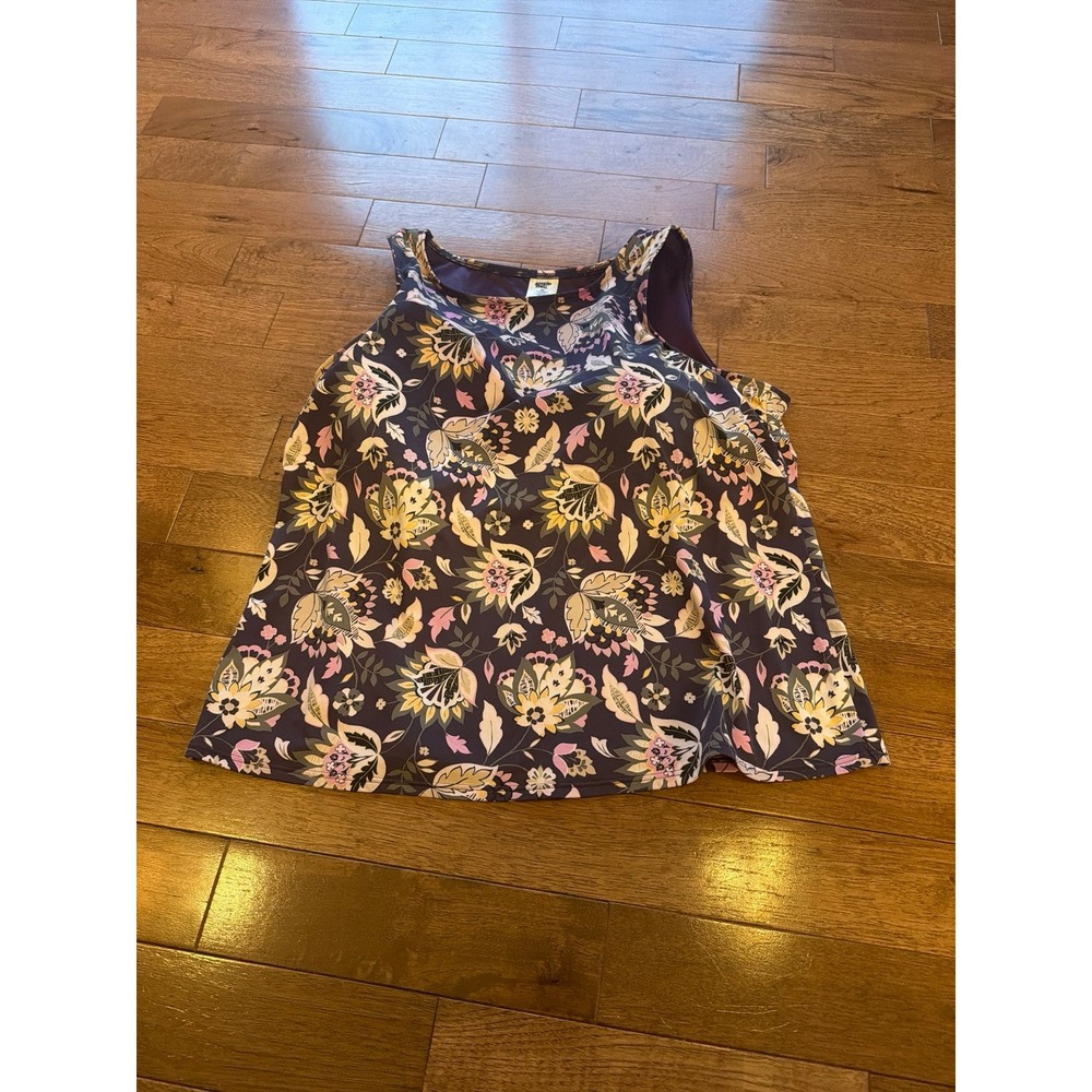 Land's End Swim Top Tankini Purple Flower Floral Size 22W